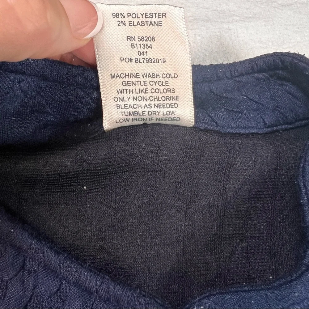 Blair Women’s Navy Sweater Vest Medium Full Zipper - Picture 6 of 7